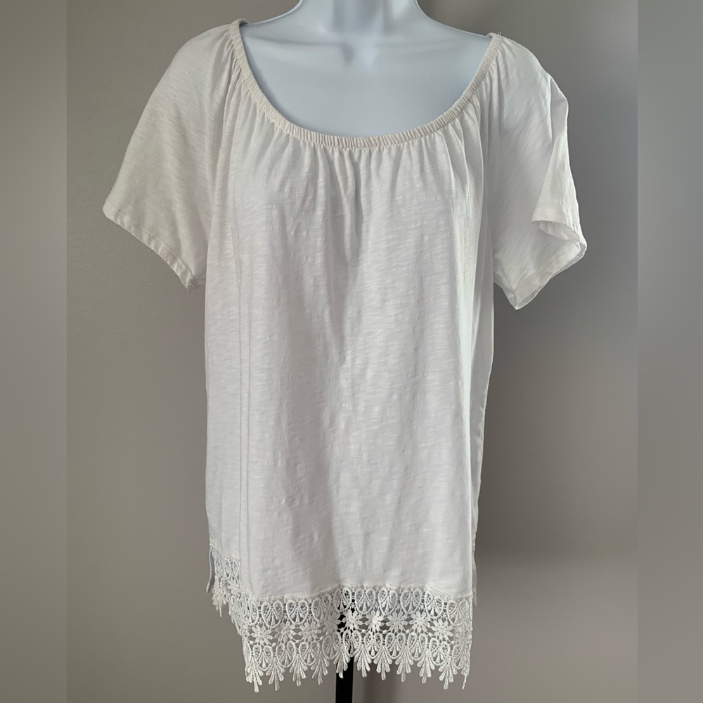 St. John's Bay White Lace Trim Top